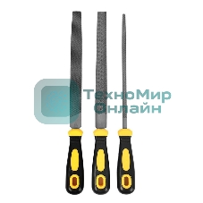 Набор напильников Deli DL352083 3шт инструментальная сталь T12, обрезиненная пластиковая рукоятка