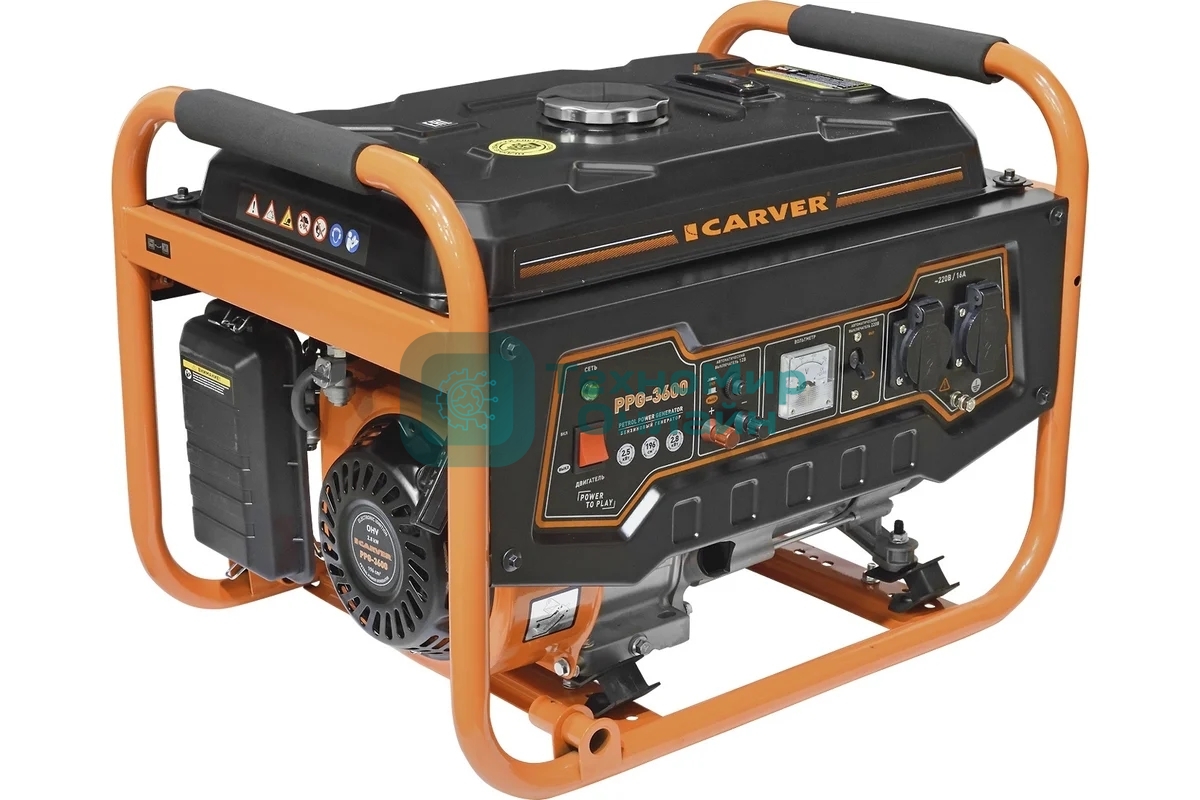 Электрогенератор бензиновый Carver PPG-3600, 2.8 кВт, 67 дБ, 40 кг