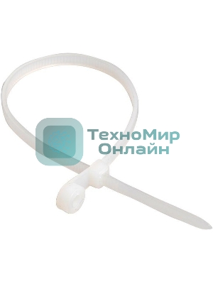 Хомут кабельный IEK UHH40-4-150-100 3.5х150 нейл. белый с отвер. для креп. ХОК (уп. 100 шт)