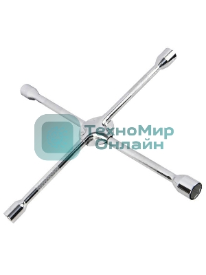 Крестообразный балонный усиленный ключ Deli DL4414 длина 350мм, головки 17x19x21x23мм, сталь Cr-V