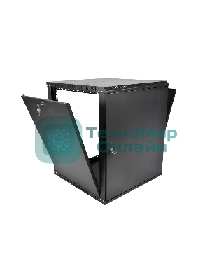 Шкаф телекоммуникационный настенный разборный ЦМО ЭКОНОМ 18U (600 520) дверь металл, черный