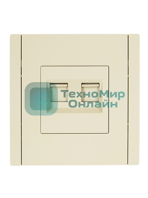 Розетка компьютерная IEK FORTE&PIANO FP434 2-ая RJ45 кат.6 ваниль