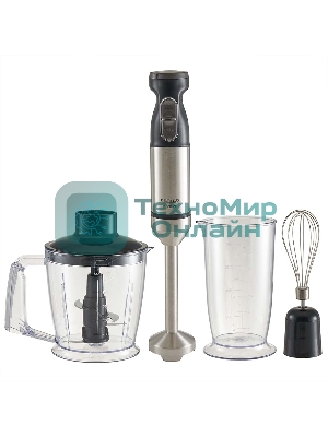 Блендер погружной Delta Lux DE-7011B черный 1500 Вт, ТУРБО, измельчитель, стакан, венчик (8)