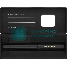 Ручка перьевая Moleskine Kaweco KAWFOUNTPENMBK черный, M, сталь нержавеющая/позолота, синие чернила, подарочная коробка