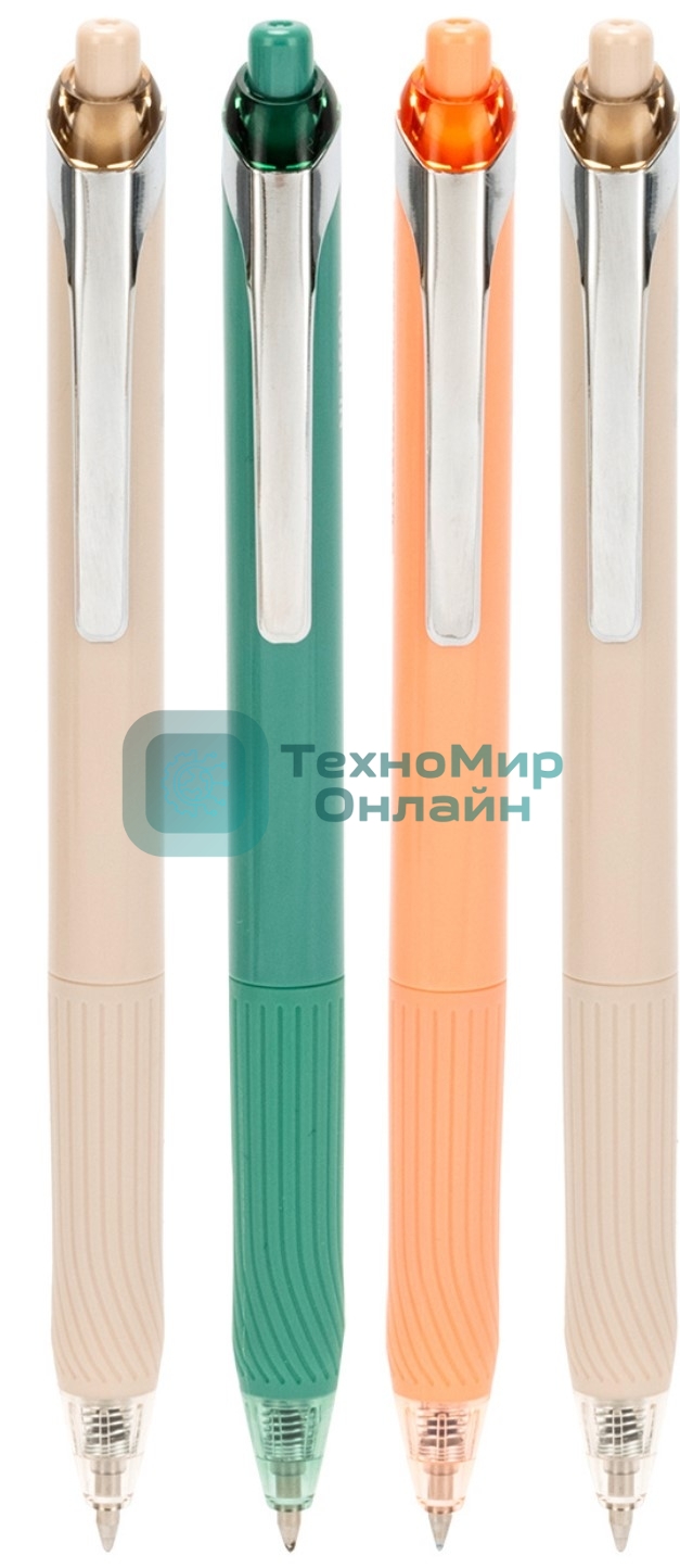 Ручка гелевая автоматическая Deli Nusign ENS666-BL ассорти, синие чернила, линия 0.7мм, резиновая манжета