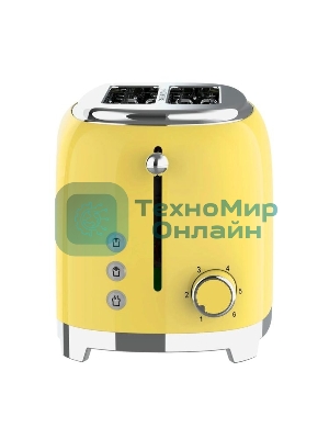 Тостер Tesler TT-260, желтый, 815 Вт, 2 слота