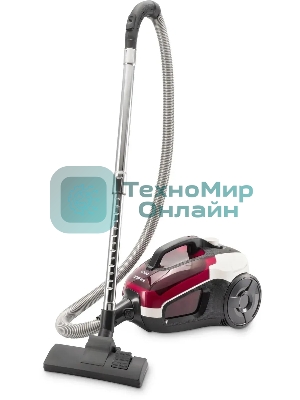 Пылесос Hyundai HYV-C3370 белый/красный, 380/2400 Вт, уборка сухая, пылесборник контейнер 3.5 л