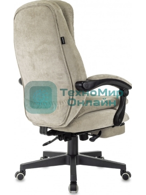 Кресло руководителя Бюрократ T-9950MSG-F Fabric песочный Light-21, крестов. пластик, подст. для ног