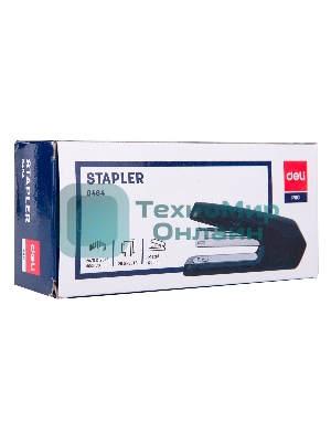 Степлер настольный Deli E0464BLACK Exceed 24/6 26/6 (25 листов) черный, 100 скоб, металл/пластик закрытый/открытый, коробка