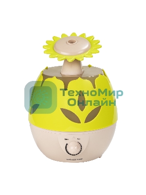 Увлажнитель воздуха Galaxy GL 8008 белый/желтый, 25 м², 2.6 л, гигростат, ионизация