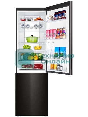 Холодильник Haier C4F740CBXGU1 черный двухкамерный 286/115л морозилка снизу, No Frost