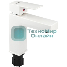 Смеситель на раковину BRIMIX 5973 шаровый, из высокопрочного пластика АБС, БЕЛЫЙ, квадратный корпус