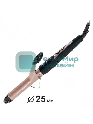 Щипцы для завивки волос DELTA LUX DL-0626 коричневый/черный, 25 мм, 180 °C, 1 режим