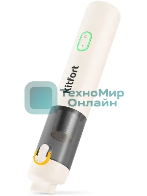 Пылесос ручной Kitfort КТ-5199 белый/черный, 90 Вт, уборка сухая, пылесборник контейнер 0.1 л