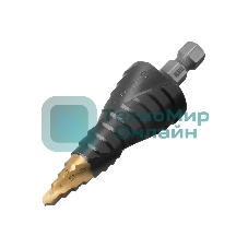 Сверло ступенчатое Denzel 6-8-10-12-14-16-18-20-22-24-26-28-30 мм, Р6М5, 6-гр. хвостовик