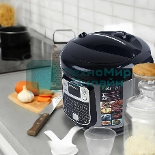 Мультиварка Endever Vita-95, мощность 1000 Вт, черный/стальной, емкость 5л, 45 авторежимов работы, книга рецептов