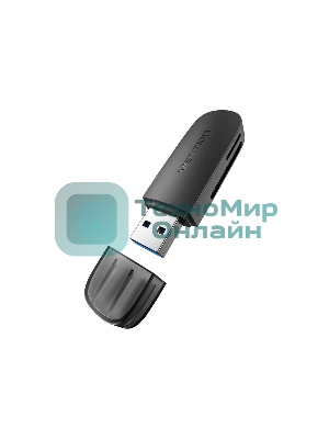 Кард-ридер Vention CLGB0/черный/SD,SDHC,SDXC,TF,micro-SD,micro-SDXC,miсro-SDHC/USB 3.0/пластик