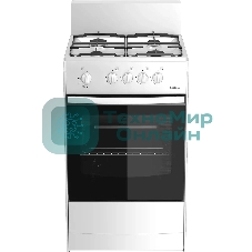 Плита газовая Darina S GM 441 001 W белый/черный, конфорок 4 шт, духовка 50 л, 50 см x 85 см x 51 см