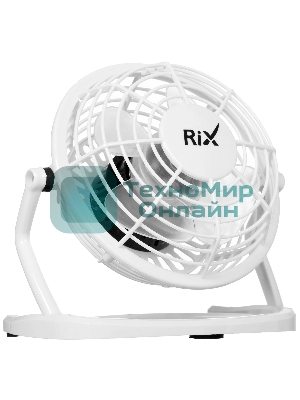 Вентилятор Rix RDF-1500USB белый, настольный, 2.5 Вт, 1 скорость, 10 см