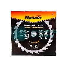 Пильный диск по дереву Sparta ф180 х 22 мм, 40 зубьев
