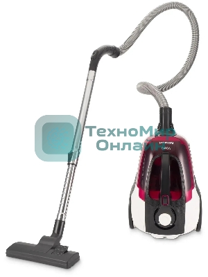 Пылесос Hyundai HYV-C3370 белый/красный, 380/2400 Вт, уборка сухая, пылесборник контейнер 3.5 л