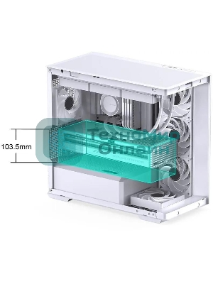 Корпус без блока питания JONSBO D300, Mini-Tower, TG, no fan, 2xUSB-A 3.2 + 1xUSB-C 3.2, mATX, mITX White