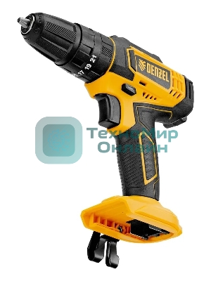 Дрель-шуруповерт Denzel CID-18-0, 18 В, 0 Ач, 30 Нм, щеточный, ударный