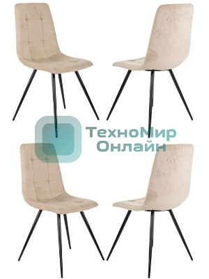 Стул для дома Бюрократ CH-K1_4 комплект 4 шт бежевый Holland 06 металл черный на ножках