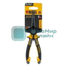 Длинногубцы прямые Denzel 205 мм, трехкомпонентные рукоятки