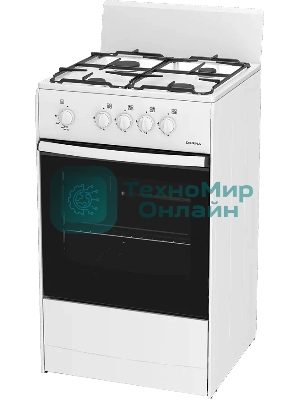 Плита газовая Darina S GM 441 001 W белый/черный, конфорок 4 шт, духовка 50 л, 50 см x 85 см x 51 см