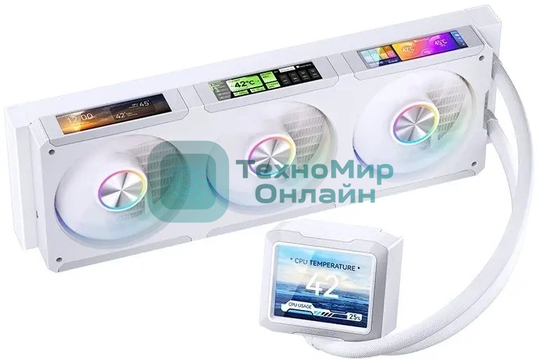 Система жидкостного охлаждения JONSBO TF3-360SCW White белый , алюминий/медь, 2400 об/мин, 37.3 дБ, 4 pin, 320 Вт