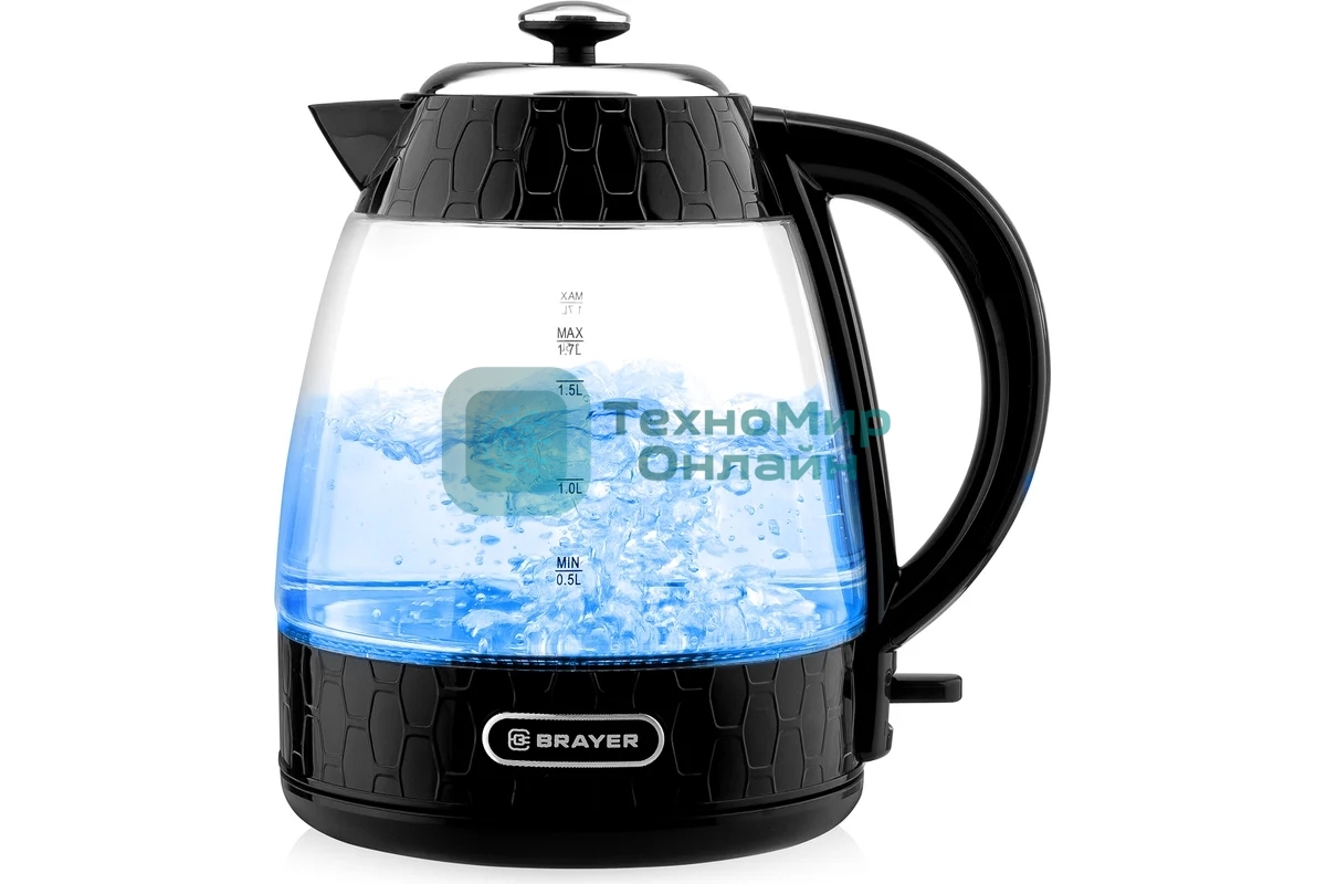 Чайник электрический BRAYER BR1047 STRIX, 2200 Вт, 1,7 л