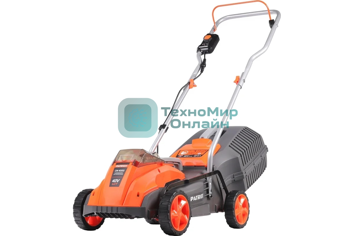 Газонокосилка аккумуляторная PATRIOT CM4000, 40В платформа LCT, 32 см, бесщеточный дв, травосб. 30 л, без АКБ и ЗУ