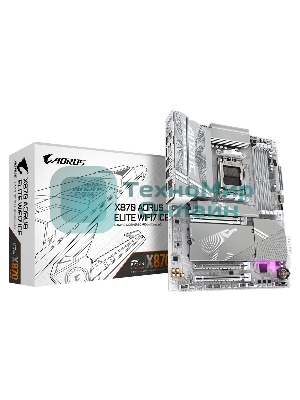 Материнская плата Gigabyte X870 AORUS ELITE WIFI7 ICE, AM5, AMD X870, 4xDDR5, 4xSATA, 4xM.2, 1xPCI-E 5.0 x16, 1xPCI-E 4.0 x4, 1xPCI-E 3.0 x2, 1xHDMI, 1x 2.5Gb LAN, 2xUSB-C 4.0, 2xUSB 3.2 Gen 2, 4xUSB 3.2 Gen 1, 4xUSB 2.0, 2x3.5 мм, 7.1, ATX