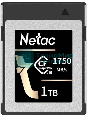 Флеш карта CFexpress 1Tb Netac CF2000 NT02CF2000-001T-S PCIe Gen 3x2 Type B cards, up to 1750MB/1650MB/
