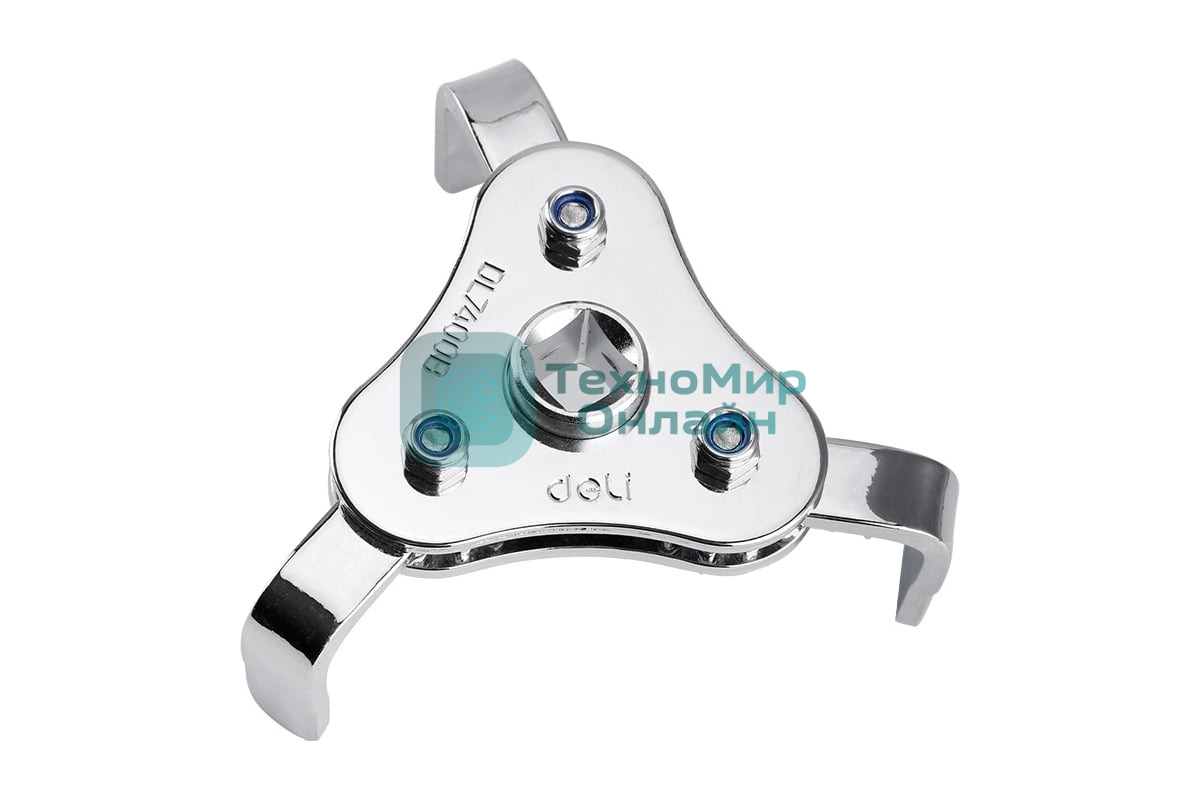 Съемник масляных фильтров трехлапый Deli DL7400B рабочий диапазон 63-102мм, сталь Cr-V