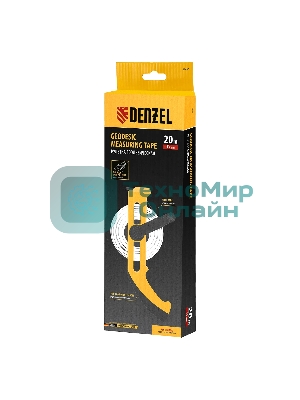 Рулетка геодезическая Denzel 20 м х 13 мм, открытый корпус, металлическая лента