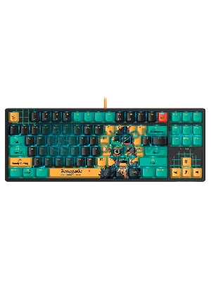 Клавиатура A4Tech Bloody AT87 Renegade проводная USB черный/зеленый