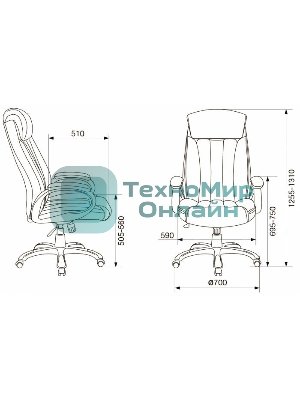 Кресло Бюрократ T-9922N Leather Venge Black черный, экокожа