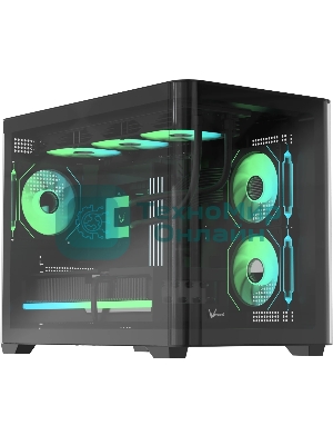 Компьютерный корпус AeroCool/Formula Crystal U2M Floe черный без БП mATX 1xUSB 3.0 1xUSB3.1 audio bott PSU