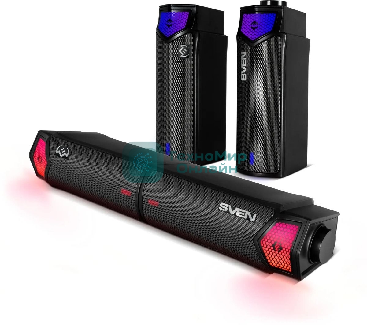 Саундбар мини SVEN SB-G1450, черный (10 Вт, питание USB, Bluetooth, подсветка)