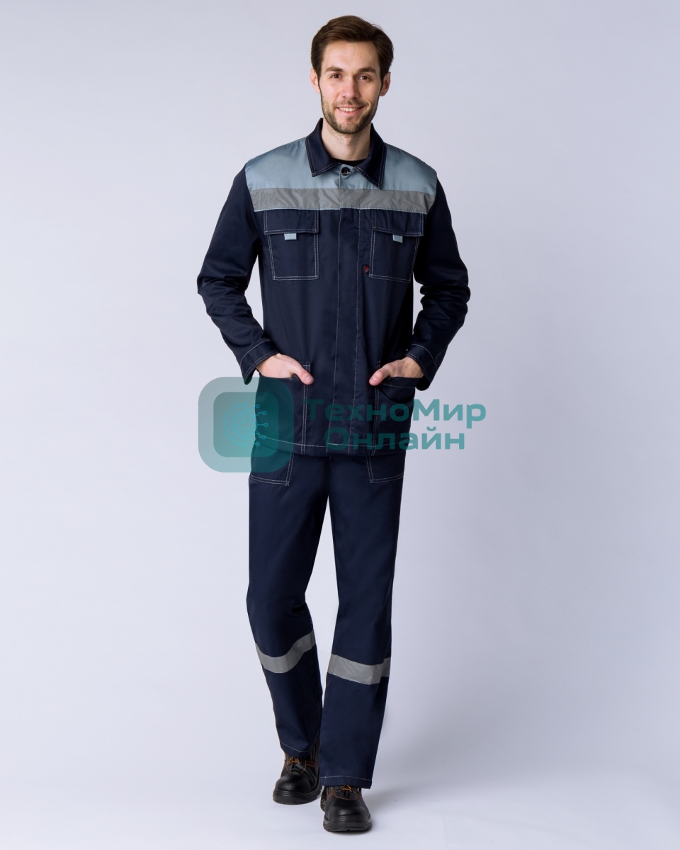 Костюм Галакт МВО (ткань Смесовая 50 50,220) полукомбинезон, темно-синий серый, 56-58 170-176