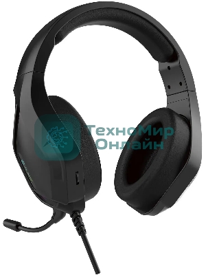 Гарнитура Oklick HS-L600G чёрный, проводная, USB, подсветка