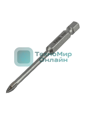 Сверло по керамической плитке Denzel 4 мм, крестовая пластина, 6-гр. хвостовик