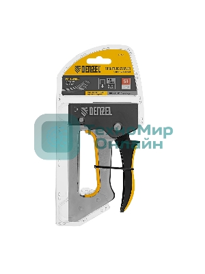 Степлер металлический Denzel скобы в комплекте, 2К рукоятка, тип 53, 6-10 мм