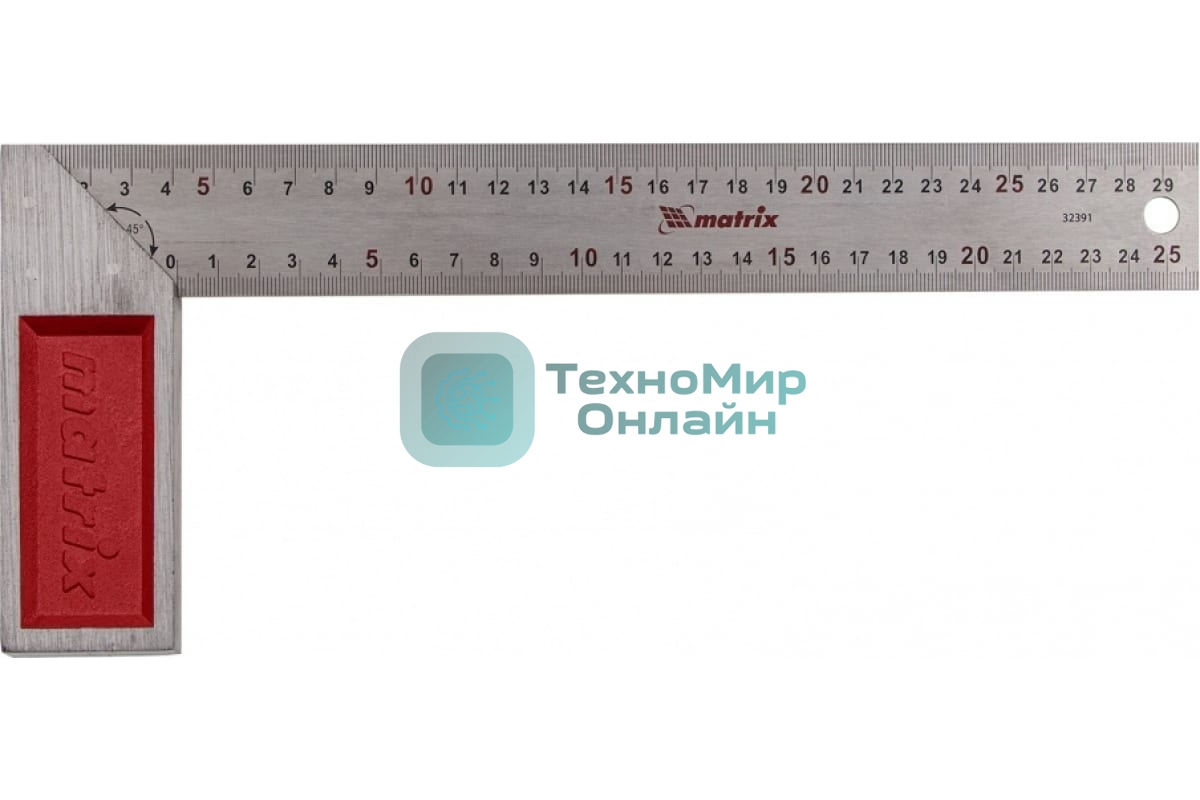 Угольник Matrix стальной, градуировка, 300 мм
