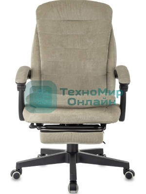 Кресло руководителя Бюрократ T-9950MSG-F Fabric песочный Light-21, крестов. пластик, подст. для ног