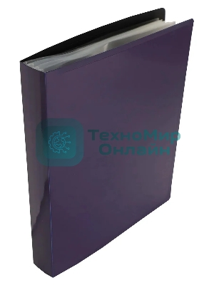 Папка с 80 прозрачными вкладками Бюрократ DeLuxe DLVBOX80BBERRY A4, пластик, 0.7мм, черничный в коробе