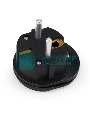 Адаптер-переходник Buro BU-PA01-B, 1 розетка, черный (пакет ПЭ)