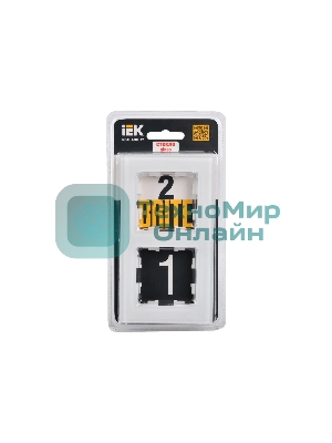 Рамка 2-местная IEK BRITE РУ-2-2-БрБ стекло белый